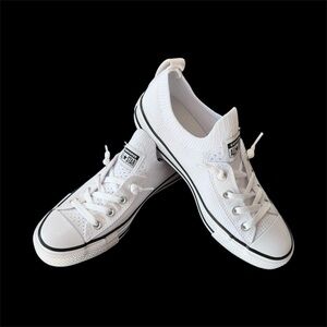 White Converse Shoreline Knit slip on Sneakers size 8